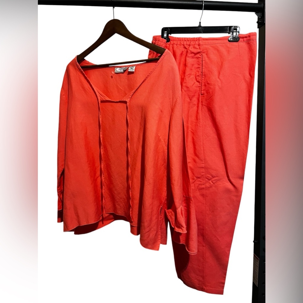 Caran New York women’s salmon color dressy flowy outfit/ size 3X